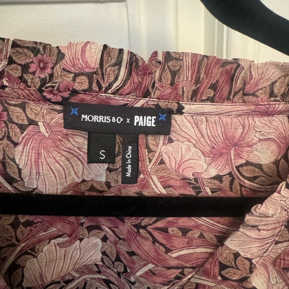 PAIGE 100% Silk Arianne Blouse with Pink, Mauve, and Brown - Picture 11 of 14